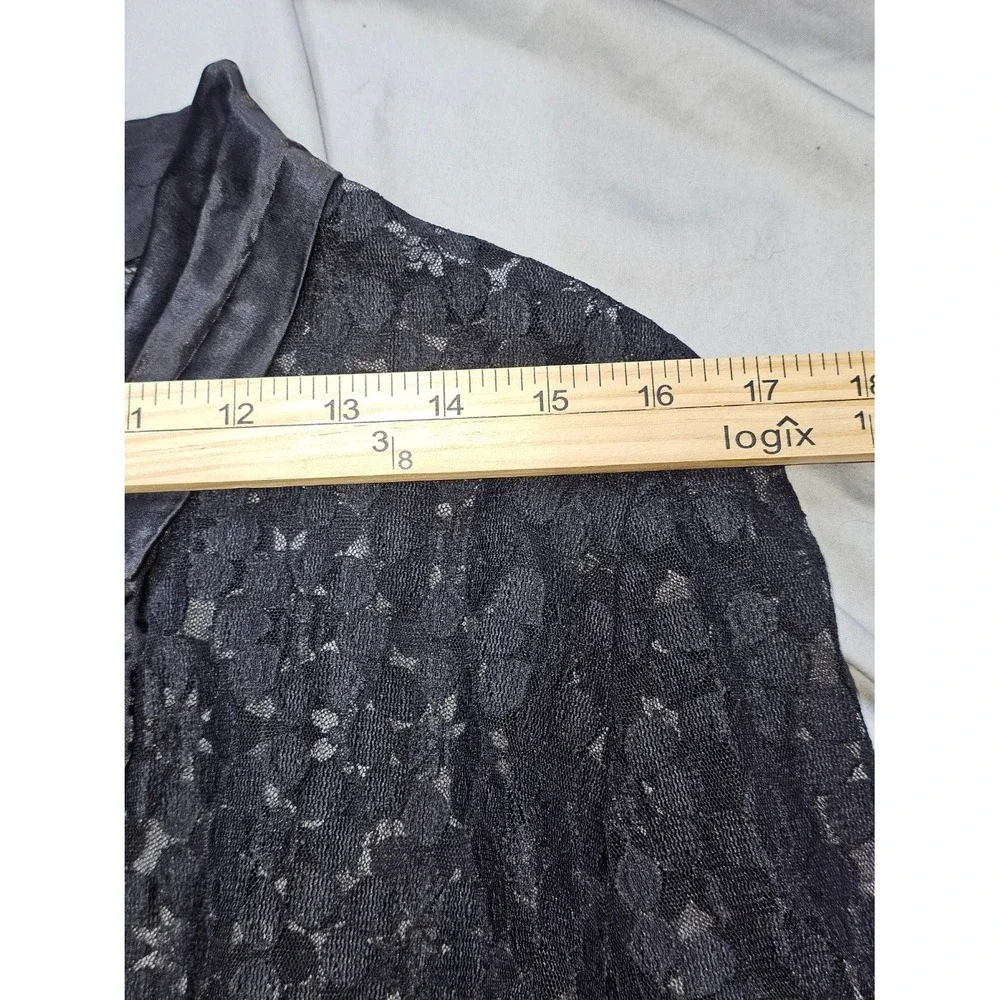 Unbranded Black Lace Top Women's Size Medium/Large Vintage Button Up‎ Sun Wear